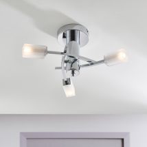Endon 146-3CH 3 Light Semi-Flush Light In Polished Chrome