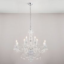 Endon 308-8+4CL 12 Light Chandelier In Clear Acrylic