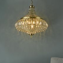 Dar Lighting ASM0675 Asmara 6 Light Crystal Pendant Antique Brass