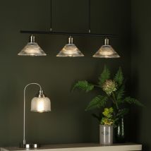 Dar Lighting BOY0375 Boyd 3 Light Bar In Antique Brass with Glass Shade