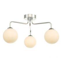 Dar Lighting FEY0350-02 Feya 3 Light Semi Flush Ceiling Light in Polished Chrome With Opal Glass
