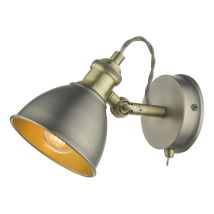 Dar Lighting GOV0761 Governor Single Spotlight In Antique Chrome And Antique Brass