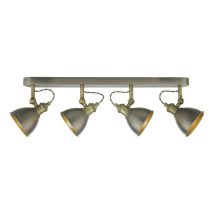 Dar Lighting GOV8461 Governor 4 Light Bar Spotlight In Antique Chrome And Antique Brass