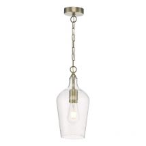 Dar Lighting NID0175 Nida Ceiling Pendant In Antique Brass Finish With Glass Shade
