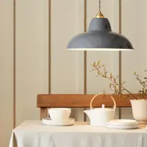 Anglepoise 33110 Original 1227 Midi Wide Brass Pendant in Elephant Grey