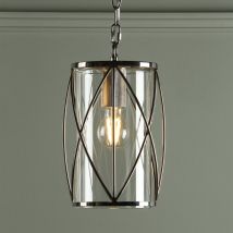 Laura Ashley Beckworth 1 Light Ceiling Lantern In Polished Nickel Finish