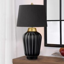 Quintiesse QN-BEXLEY-TL-BKBB Bexley Modern Table Lamp In Black And Brushed Brass Finish
