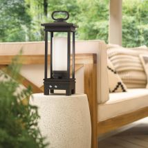 LED Portable Lantern with Bluetooth Speaker In Rubbed Bronze