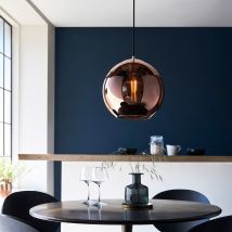 Endon 102930 Boli Ceiling Pendant Light In Matt Black With Copper Mirrored Glass