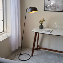 Endon 106337 Brair Floor Lamp In Matt Black And Antique Brass Finish