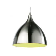Firstlight Cafe 5743BSGN Brushed Steel and Green Ceiling Pendant