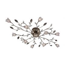 Firstlight 8362AB Cindy 10 Light Flush Ceiling Light with Glass Shades