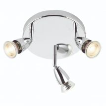 Saxby Lighting 43279 Amalfi 3 Light Plate Ceiling Spotlight In Polished Chrome Finish
