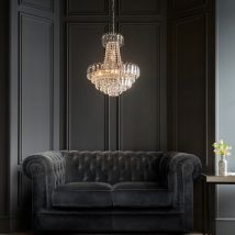 Endon 96826-CH Amadis 6 Light Chrome Finish & Glass Chandelier