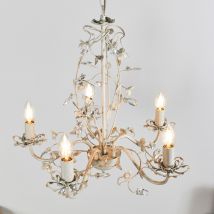 Endon LULLABY-5CR Lullaby Cream Gold 5 Light Flush Ceiling Light