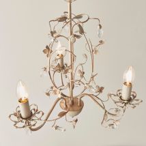 Endon LULLABY-3CR Lullaby Cream Gold 3 Light Flush Ceiling Light