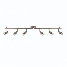 Saxby Lighting 61001 Amalfi 6 Bar Ceiling Spotlight In Antique Brass Finish