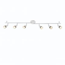 Saxby Lighting 61002 Amalfi 6 Light Bar Ceiling Spotlight In Gloss White Finish