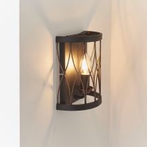Endon 61499 Heston Single Wall Light in Matt Black and Rustc Bronze Finish