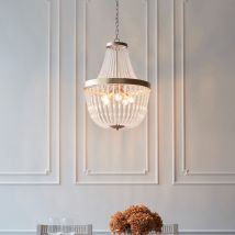 Endon 81913 Celine 5 Light Ceiling Pendant In Rose Gold Paint And Clear Glass