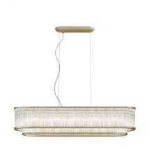 Impex Antigua 7 Light Tiered Oblong Ceiling Pendant Light In Matt Gold Finish