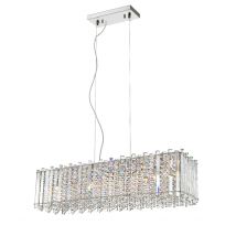 Impex Chantale 7 Light Crystal Oblong Ceiling Light In Polished Chrome Finish