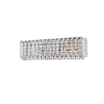 Impex Sophia 3 Light Crystal Oblong Wall Light In Polished Chrome Finish