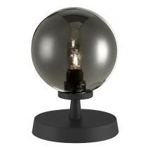 Dar Lighting ESB4122-01 Esben Touch Table Lamp In Matt Black With Smoked Glass