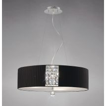 Diyas IL31174/BL Evelyn Black And Crystal Round Ceiling Pendant