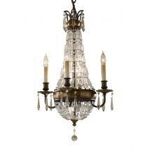 FE-BELLINI4 Bellini 4 Light Bronze & Crystal Chandelier