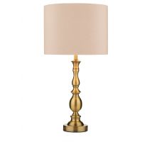 Dar MAD4275 Madrid Antique Brass Table Lamp With Shade