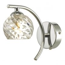 Dar Wisebuys Nakita Wall Light In Polished Chrome With Twisted Open Glass