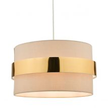 Dar Wisebuys Oki Easy Fit Ceiling Pendant Shade In Taupe And Gold