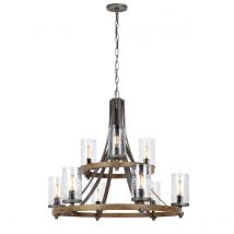 Quintiesse QN-ANGELO9 Angelo 9 Light Rustic Two Tier Ceiling Chandelier