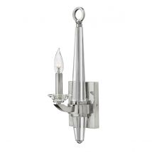 Quintiesse QN-ASCHER1 Ascher Single Crystal Wall Light In Polished Nickel Finish