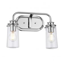 Quintiesse QN-BRAELYN2-PC Braelyn Vintage 2 Light Wall Light In Polished Chrome