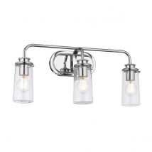 Quintiesse QN-BRAELYN3-PC Braelyn Vintage 3 Light Wall Light In Polished Chrome