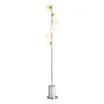 Dar Lighting Spiral 6 Light Floor Lamp In Polished Chrome With Round Opal Glass SPI4950-02