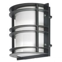 Norlys ST-FLU-E27-BLK-O Stockholm 1 Light Wall Light In Black With Frosted Glass