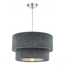 Dar Wisebuys Suvan Easy Fit Velvet Shade In Dark Grey With Silver Lining