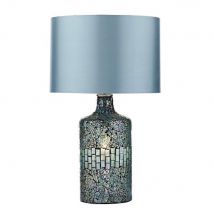 GUR4223 Guru Table Lamp With Blue Mosaic Finish And Blue Shade