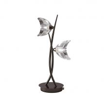 Mantra M1460BC Eclipse 2 Light Table Lamp In Black Chrome