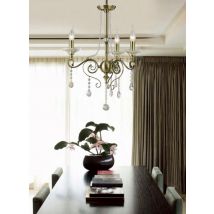 Diyas IL32073 Libra Crystal Ceiling Pendant in Antique Brass