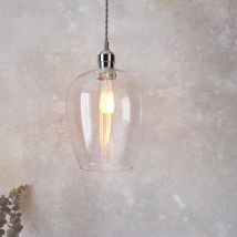 Camden Small Blown Glass Pendant Light In Nickel