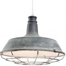 Firstlight 3444CN Manta One Light Ceiling Pendant Light In Concrete With Chrome Grill