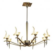 Mantra M0321AB Viena 8 Light Ceiling Pendant Light In Antique Brass