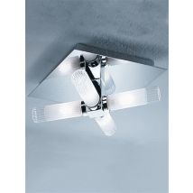 Franklite CF1286 Chrome Bathroom Ceiling Light with Glass Shades IP44