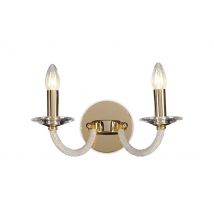 Diyas IL30372 Elena 2 Light Switched Wall Light In Gold