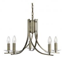 Searchlight 4165-5AB Ascona 5 Light Multi Arm Ceiling Light Antique Brass