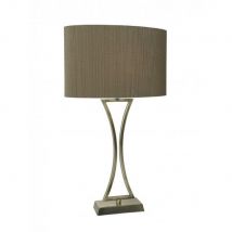 OPO4175 Oporto Table Lamp With Antique Brass Finish And Brown Oval Shade